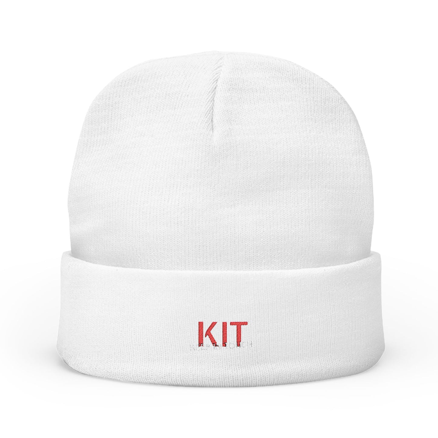 KIT WHITE Knit Beanie (Embroidered)