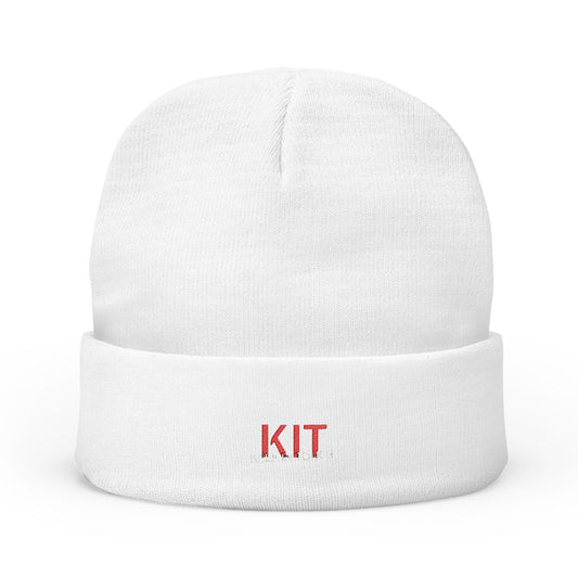 KIT WHITE Knit Beanie (Embroidered)
